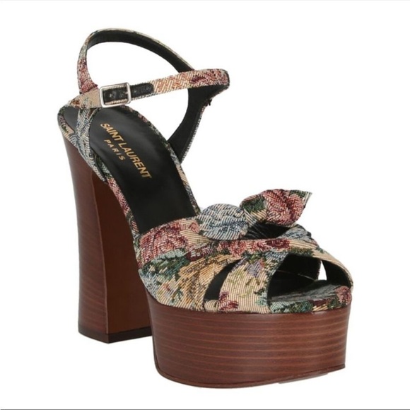 Saint Laurent Candy tapestry block heels - Picture 1 of 8